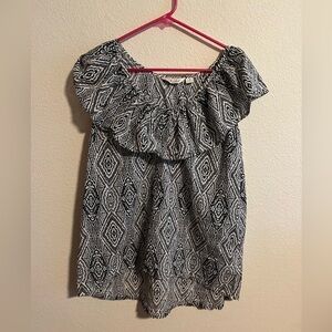 Black and White Caffé Marrakesh Print Tank Top Size Medium